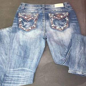 Shyanna Women's Jeans Embroidered Boot Cut 33Reg